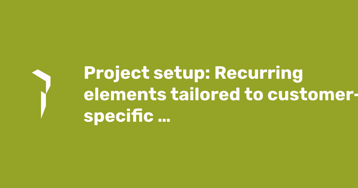 Project setup: Recurring elements tailored to customer-specific approach